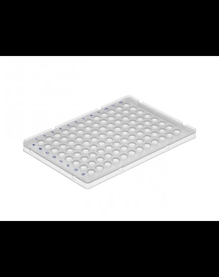 96-Well PCR Plate clear, low profile, half skirt,raised rim, 10 x 5 Plate/case