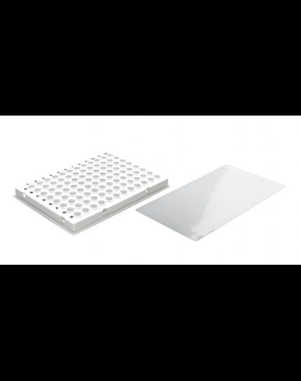 96-well qPCR-plate white, low profile, semi-skrited &self-adhesive sealing film, 50plates/case